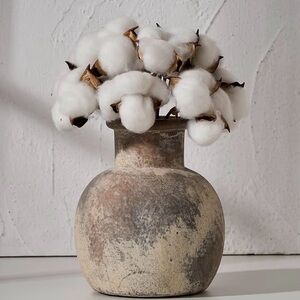 SIDUCAL Ceramic Rustic Farmhouse Vase | 6 Inch Pottery Decorative Flower decor